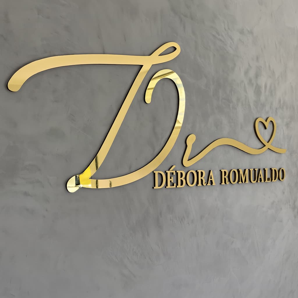 Logo Personalizada Em Acrílico Espelhado Letreiro Frases Decorativas Personalizada