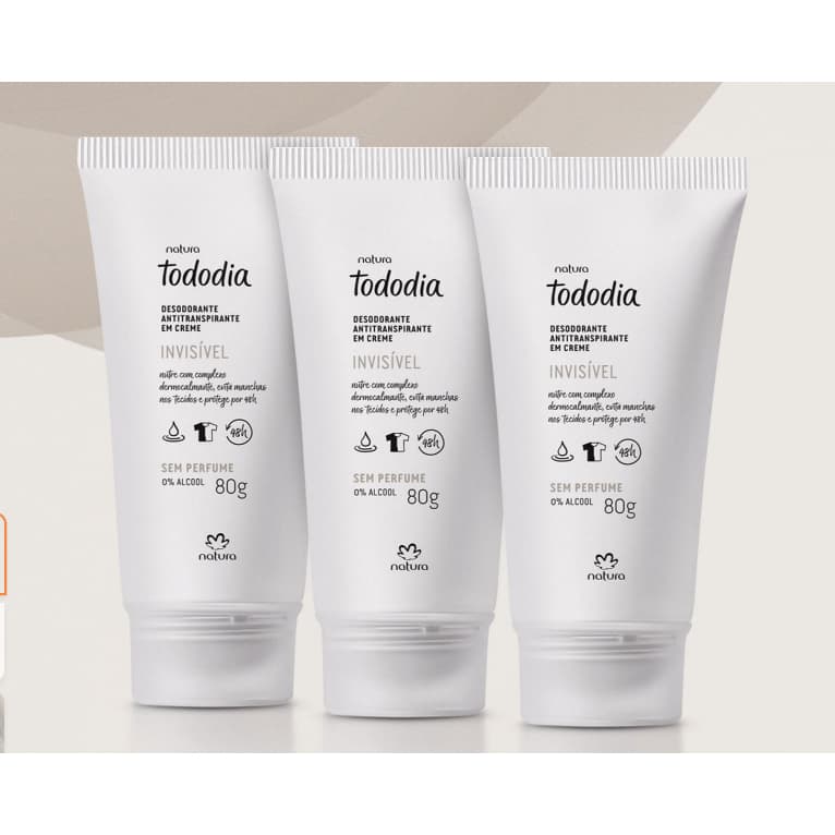 3 SEM PERFUME DESODORANTE EM CREME 80G TODODIA