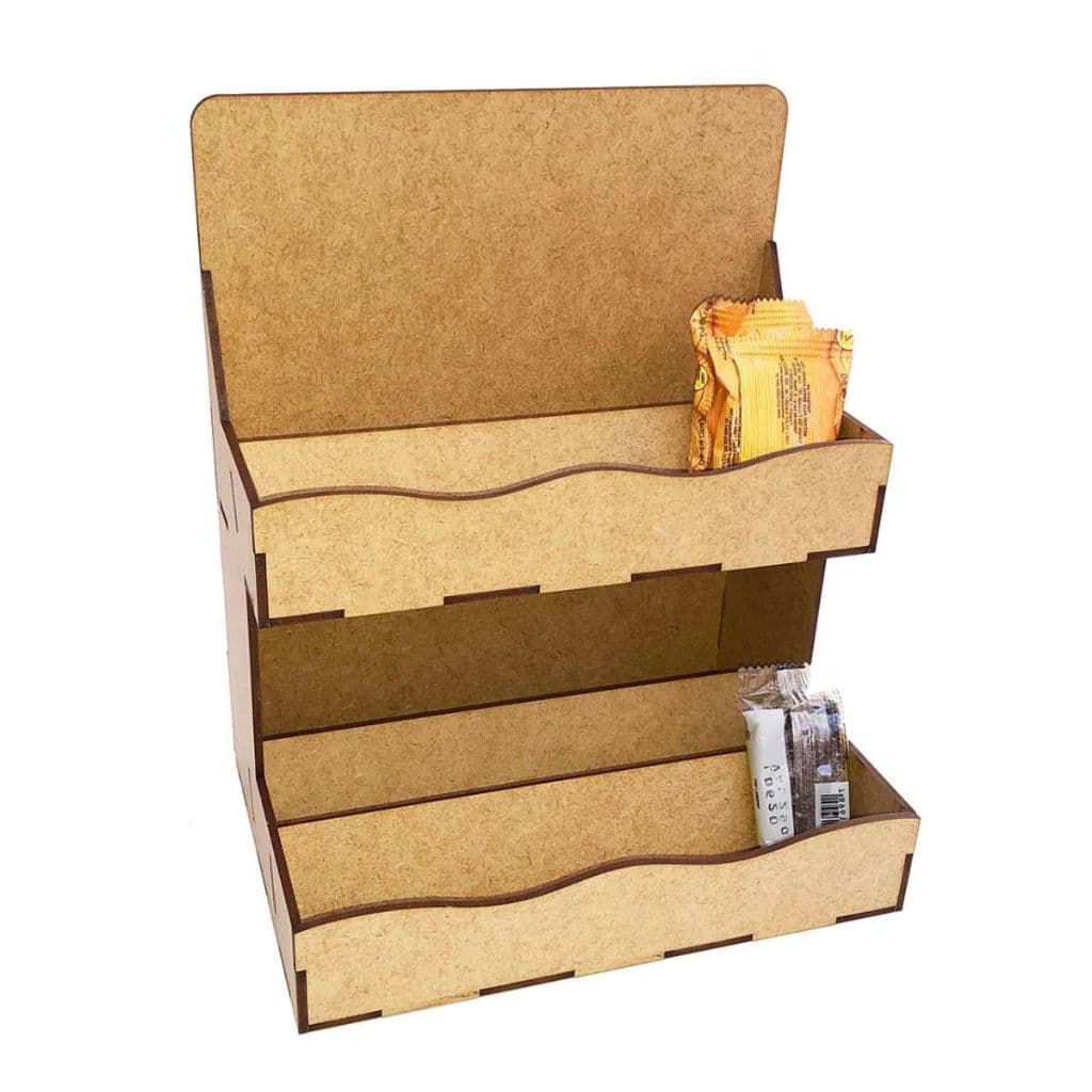 Display expositor de balcão 21x25 cm mod 2 andares 76007 porta doce palha card palheiro barrinha mdf