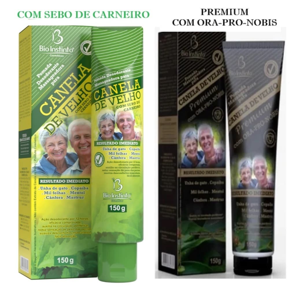 Pomada Massageadora Canela de Velho 150g Dor Alívio Fadiga Muscular Circulação Periférica