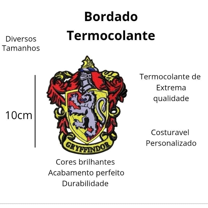 Patch Bordado Harry Potter Brasão  GRIFINÓRIA Termocolante