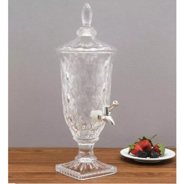 Suqueira Dispenser de Vidro 3L Diamond Transparente Luxo