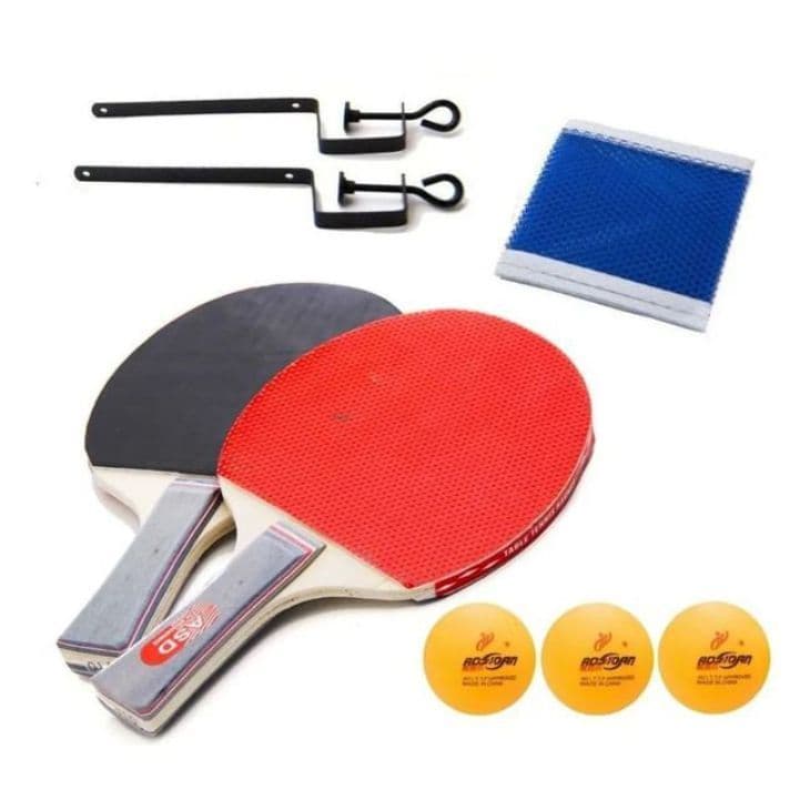 Kit Ping Pong Tênis De Mesa 2 Raquetes + 3 Bolinhas Diversão + 1 Rede