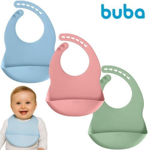 Babador Infantil De Silicone Para Introdução Alimentar Buba Bebê Papinha Criança Bebe Avental