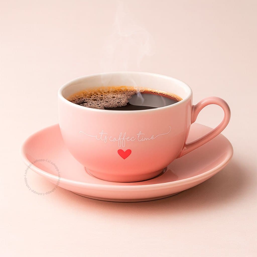Kit Jogo 6 Xícaras Chá Café Com Pires Porcelana Rosa Porcelana Lamour 90ml Hauskraft