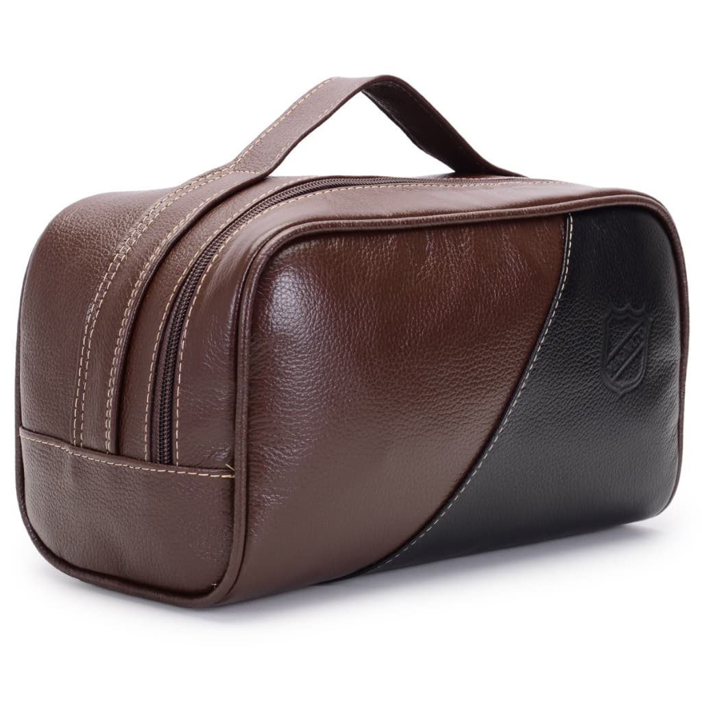 Necessaire Masculina de Couro Legitimo Organizador de Viagem