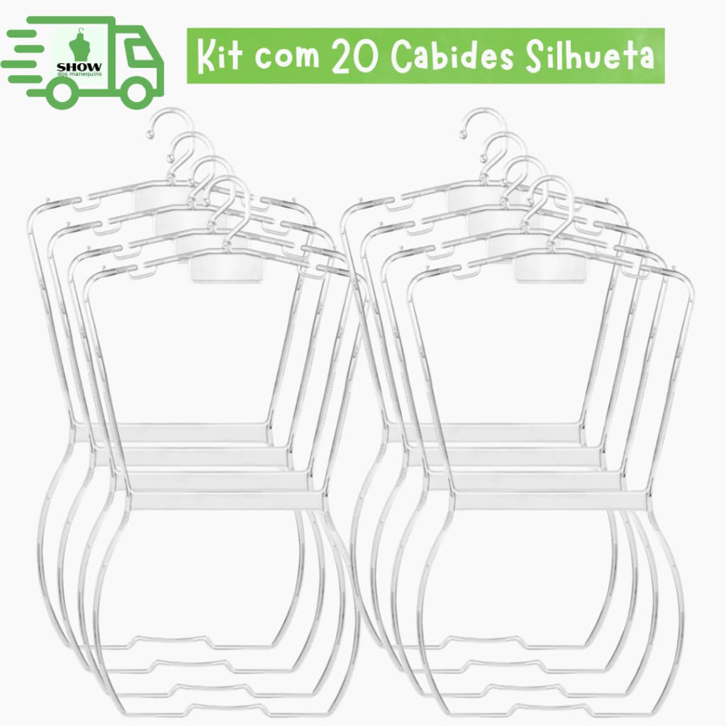 Kit 20 Cabides Silhueta Adulto – Organização Prática e Moderna