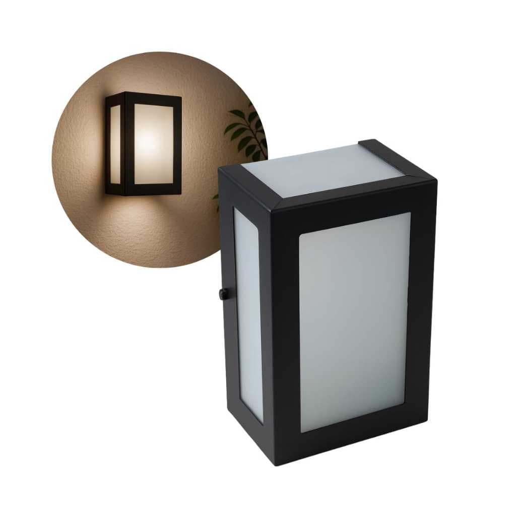 Arandela 5 Vidros Jateados Alumínio Luminária E27 1 Lâmpada Corredor Varanda Parede Cor Preto Branco Marrom