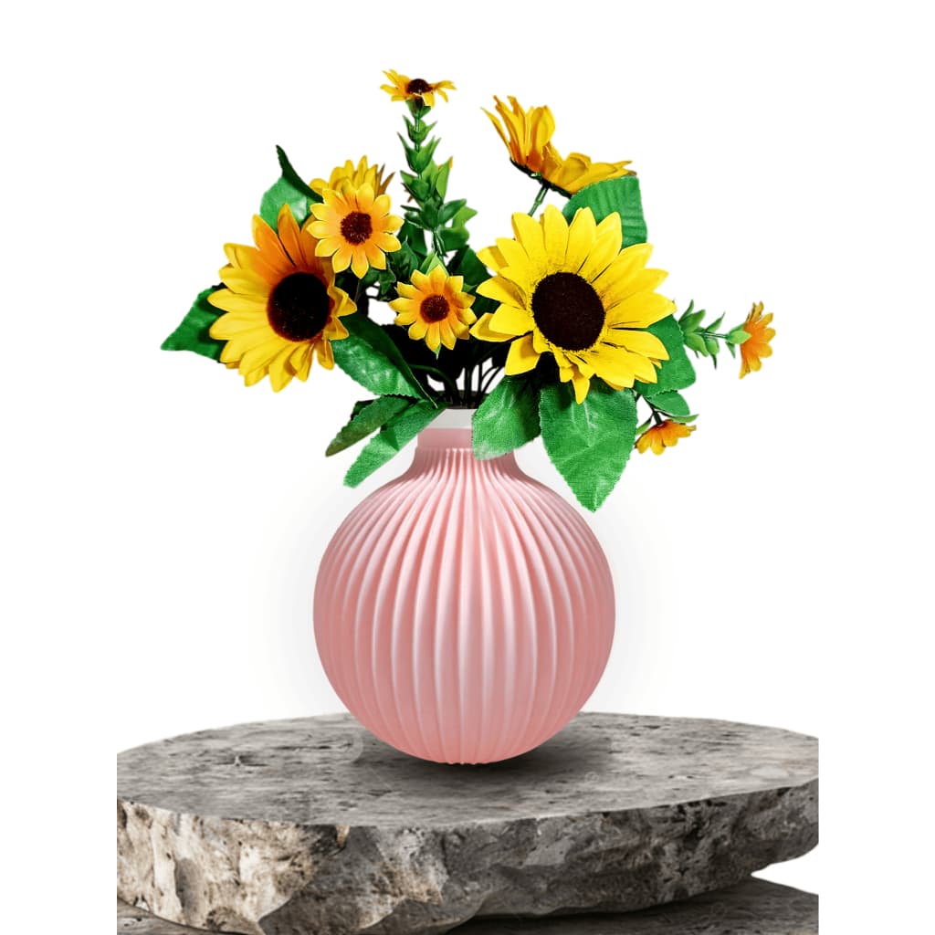 Arranjo Vaso + Flor Girassol Planta Artificial Decorativo