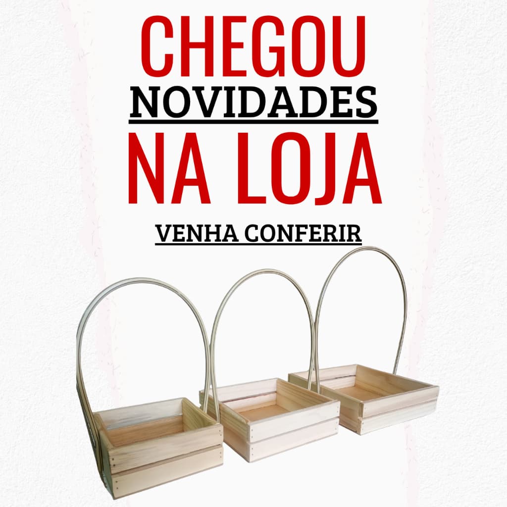 Kit 5 Cestas Quadradas de Madeira Artesanal p/ Presentes, Cosméticos e Lembranças