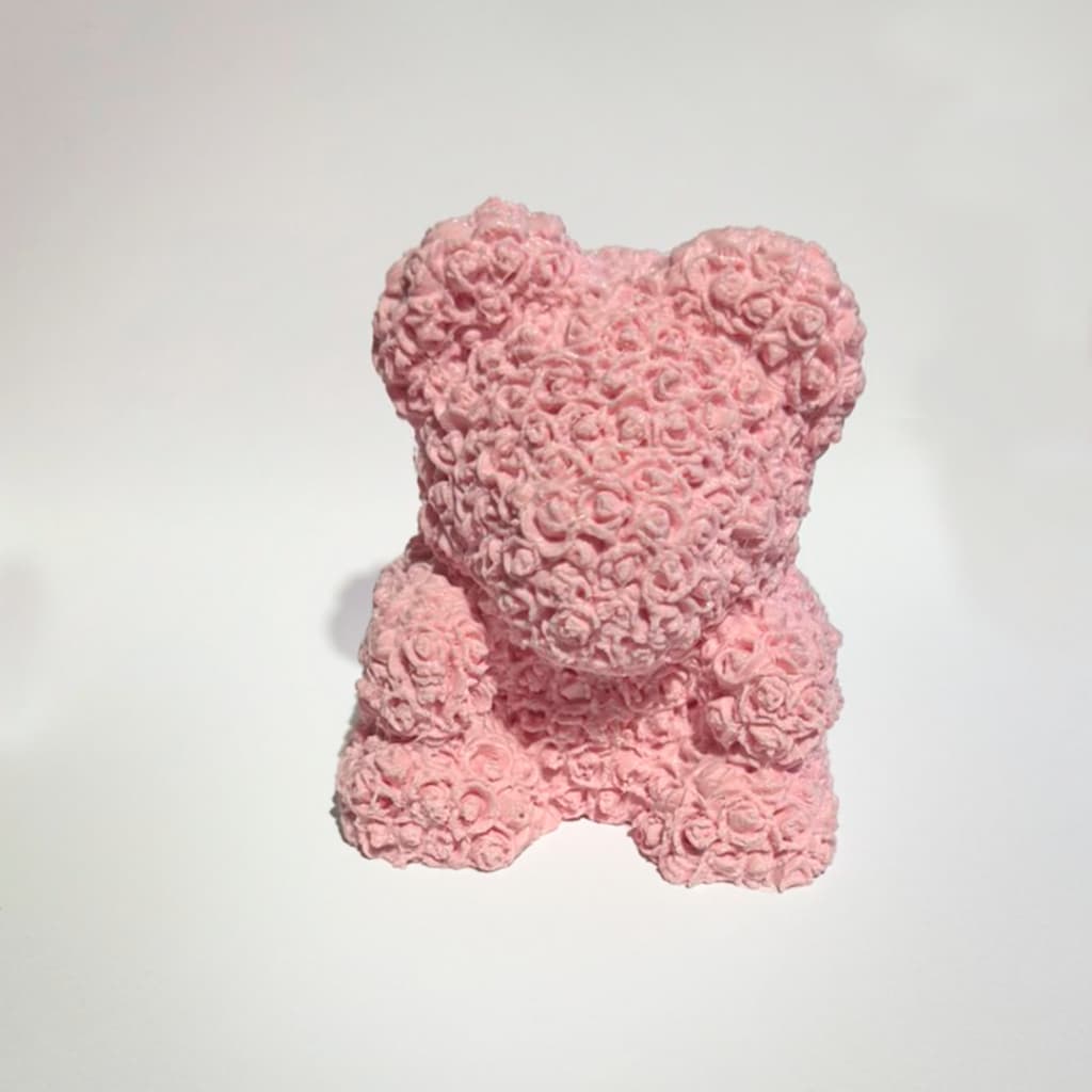 Urso de Rosas para decoração, 3d plastico