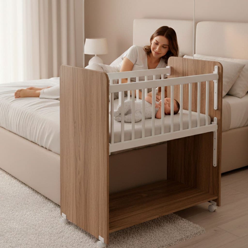 Mini Berço Moisés Bedside Grade Móvel + Colchão