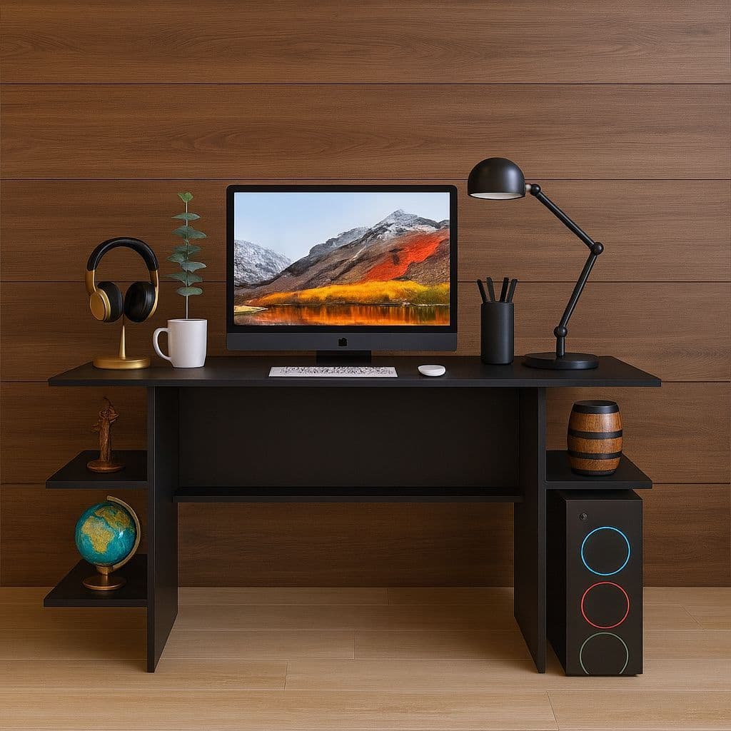 Escrivaninha Gamer Funcional Mesa com Nichos – Quarto, Escritório, Home Office