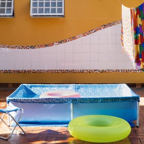 PISCINA RETANGULAR INFANTIL 1000L VERÃO ESTRUTURA EM FERRO - MOR