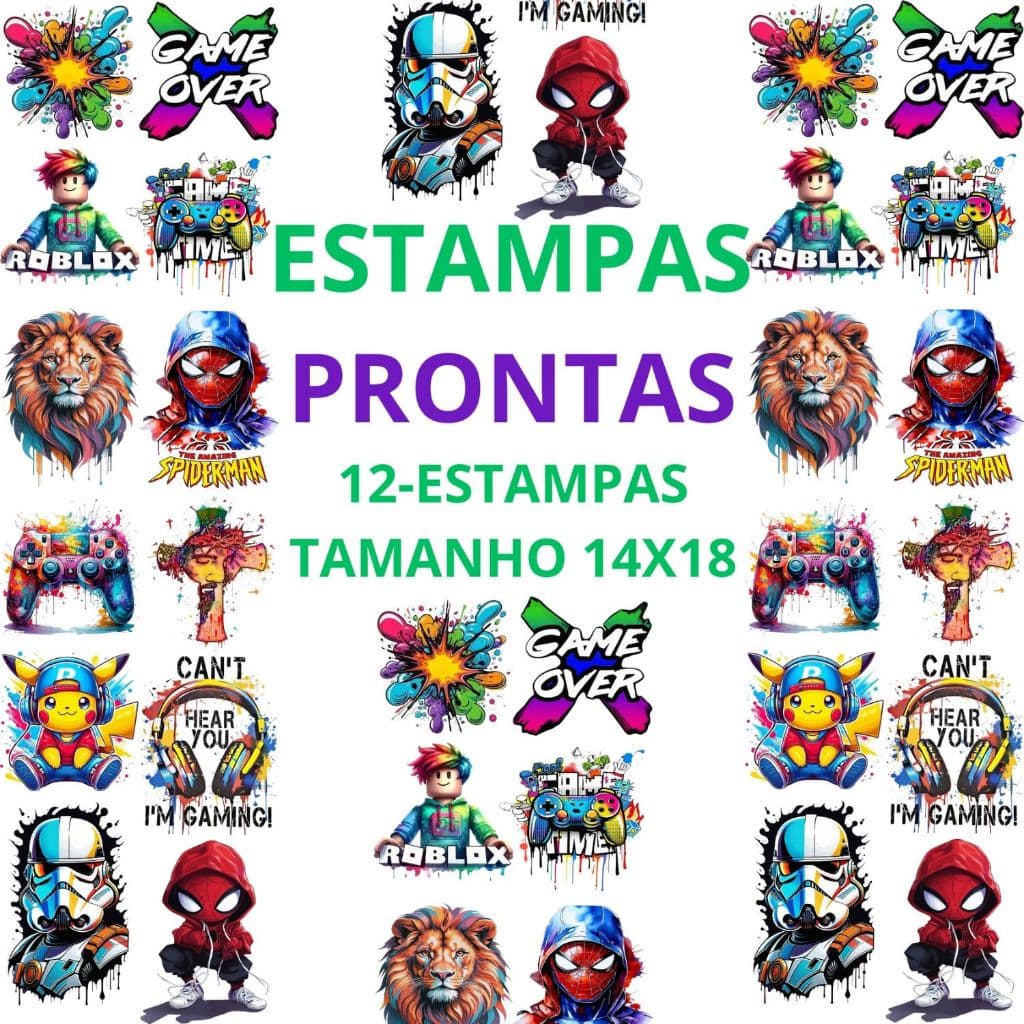DTF Textil Impressão Estampa Pronta Para Camisetas e Tecidos Termocolantes Personalizados Ja prontos Modelo 608