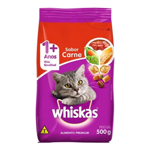 Ração Alimento Whiskas Para Gatos Adultos de 500g - Escolha o sabor