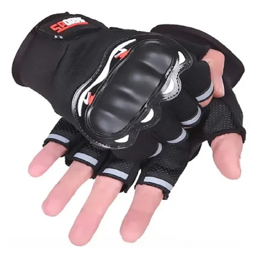 Luva Moto Meio Dedo Motoqueiro Motociclista Proteção Bike