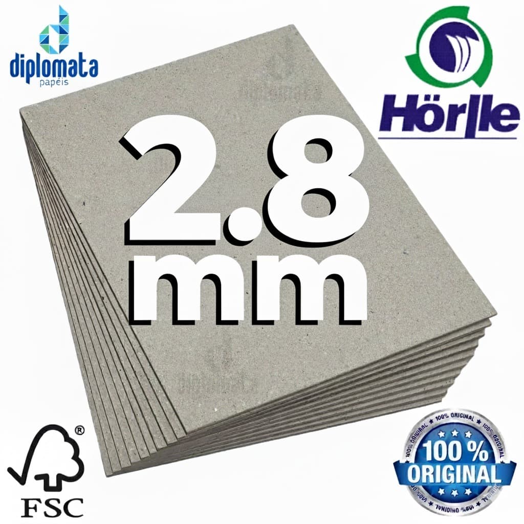 Papelão Holler 2.8 mm Muito Grosso! Diversas Medidas Papel Cartão Cinza Horlle 2,8mm Quase 3mm Encadernação Cartonagem