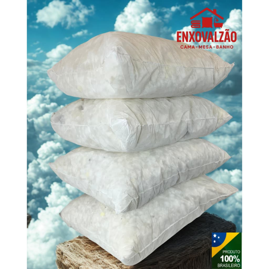Kit Travesseiros 100% Espuma Flocada Ecológica 45x65cm – Antiácaro, Antimofo e Super Macios
