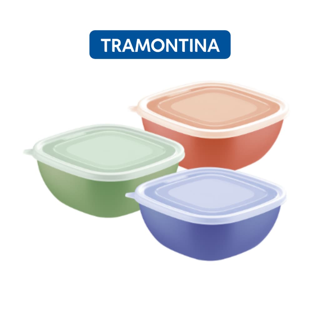 Pote Tramontina MixColor com Tampa Transparente 2L