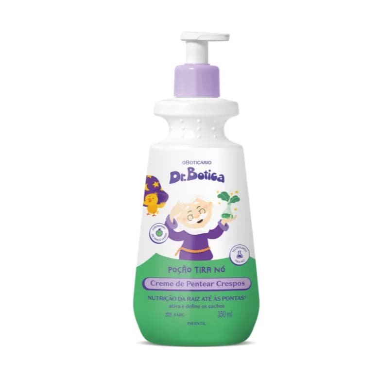 Creme Para Pentear Infantil Cabelos Crespos 4 ABC Dr.Botica Poção Tira Nó 350ml
