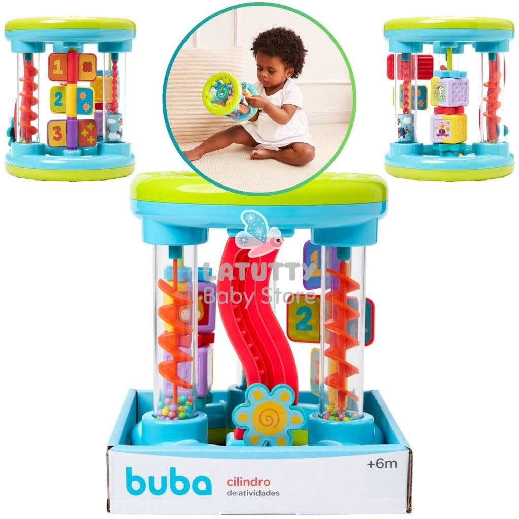 Cilindro de Atividades Lançamento Buba Brinquedo Infantil Bebê 6 Meses