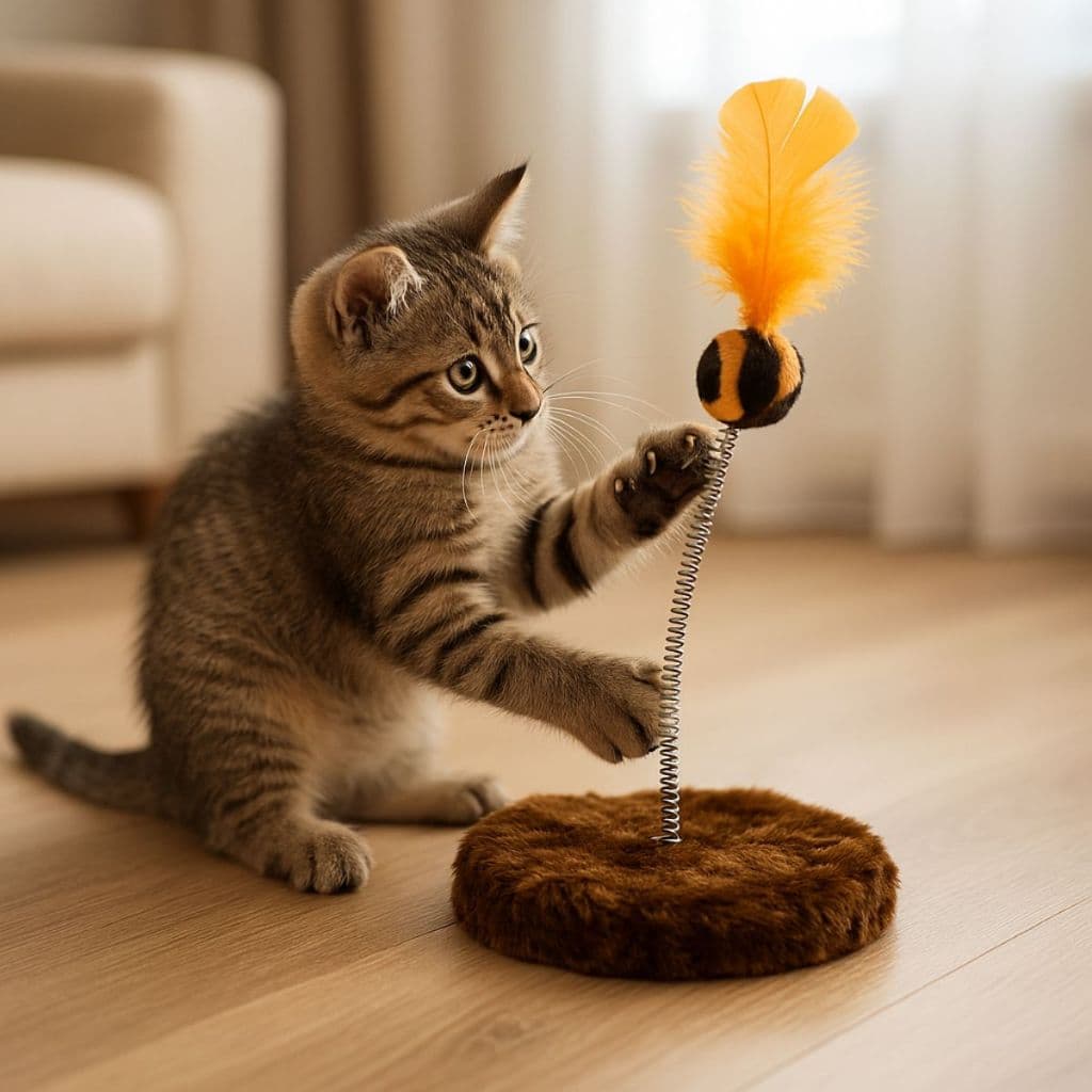 Arranhador Para Gatos Cara de Gato e Mola com Bola