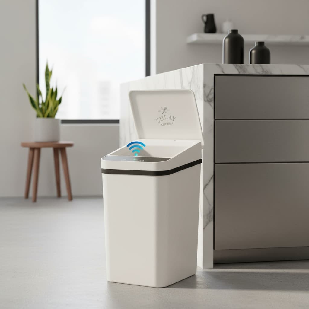 Lixeira Inteligente Sensor 13 Litros Abertura Automática Cozinha Banheiro Banho Prova D'Água Odores
