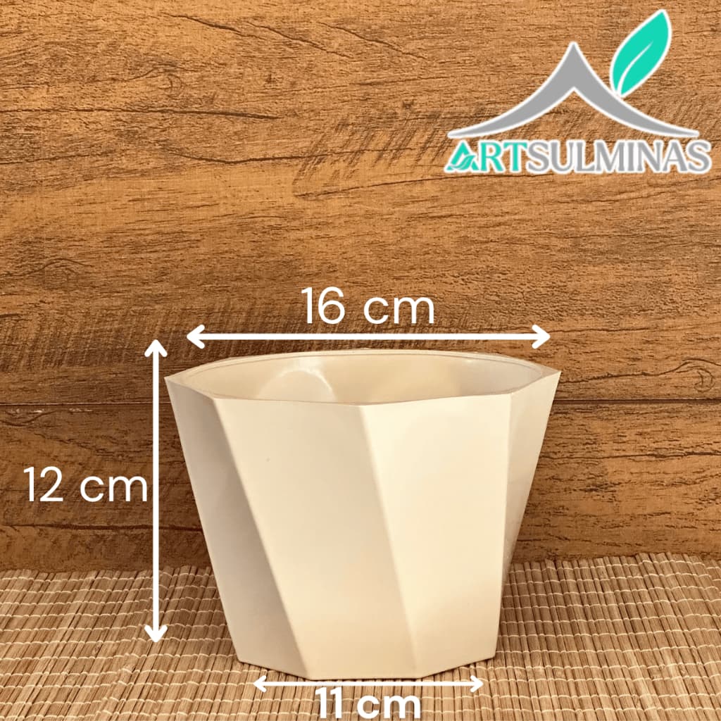 Vaso Cachepô Facetado Torcido N3 Moderno Decorativo para Flores e Plantas Casa Sala Escritório