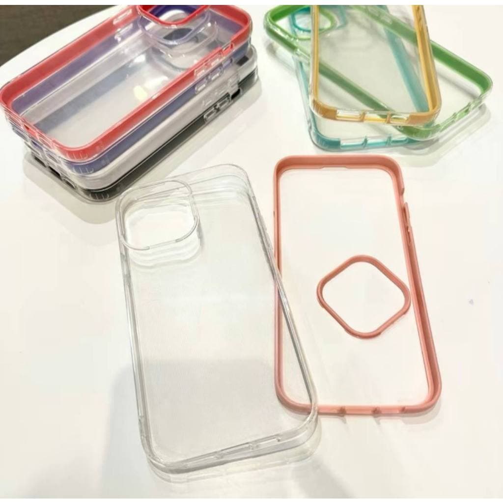 CAPA CASE CAPINHA TRANSPARENTE CORES 3 EM 1 PARA SAMSUNG Galaxy A04e A04s A04 A23 M14 A14 A15 A25 A24 A32 A54 A71 A51
