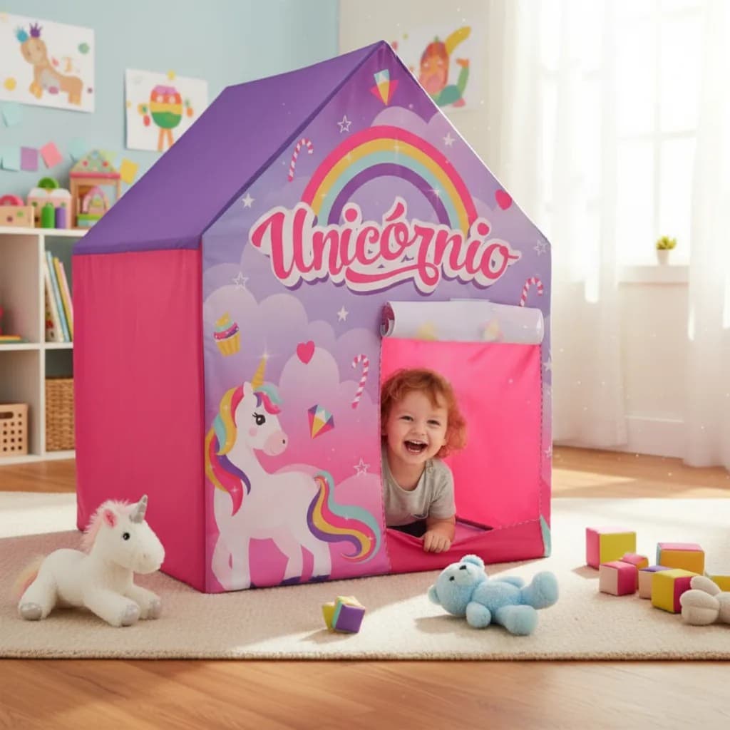 Casinha Infantil Menina Cabana Unicornio Barraca Rosa Tenda