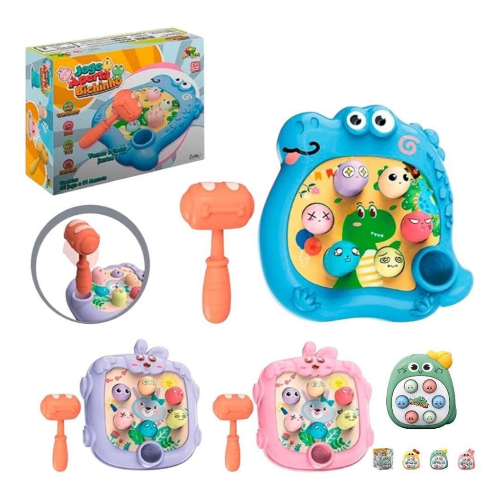 Brinquedo jogo bate Bichinhos Infantil Meninos e Meninas