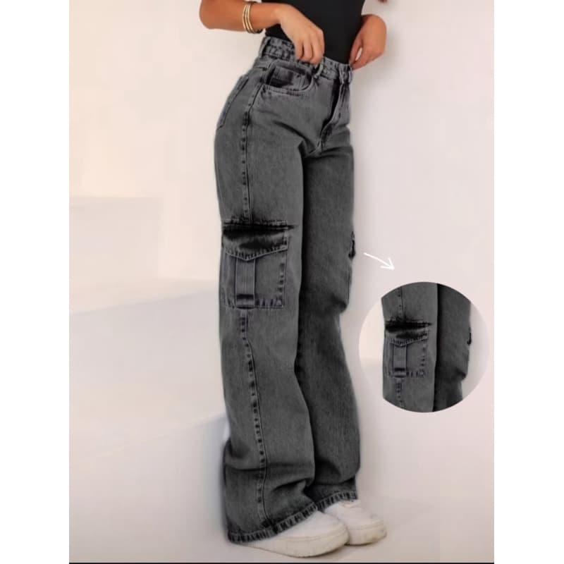 Calça cargo Feminina , Calça Com Bolsos Laterais Calça Feminina da Moda