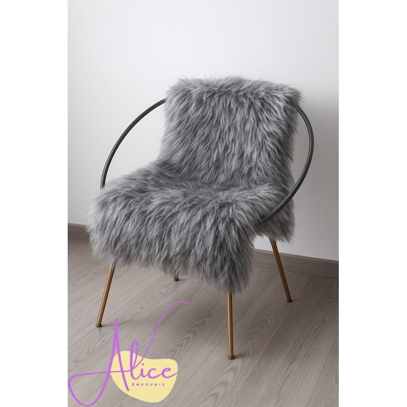 Manta Pelego Pelo Alto Luxo CINZA Sofás,Cadeiras, Fotos 100 X 40 CM PROMOÇÃO