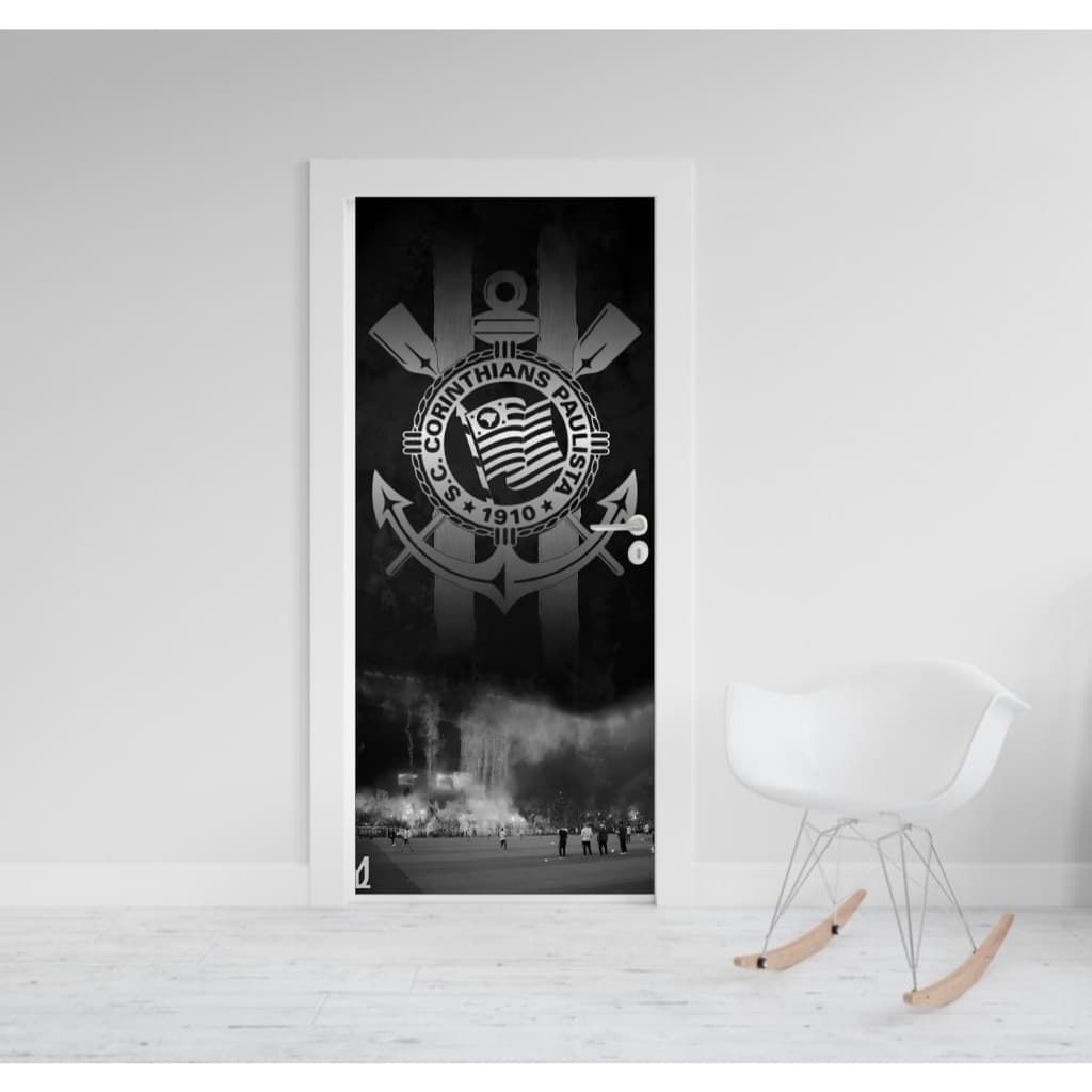 Adesivo Decorativo Para Portas Corinthians Time Futebol Brasileiro Decoração