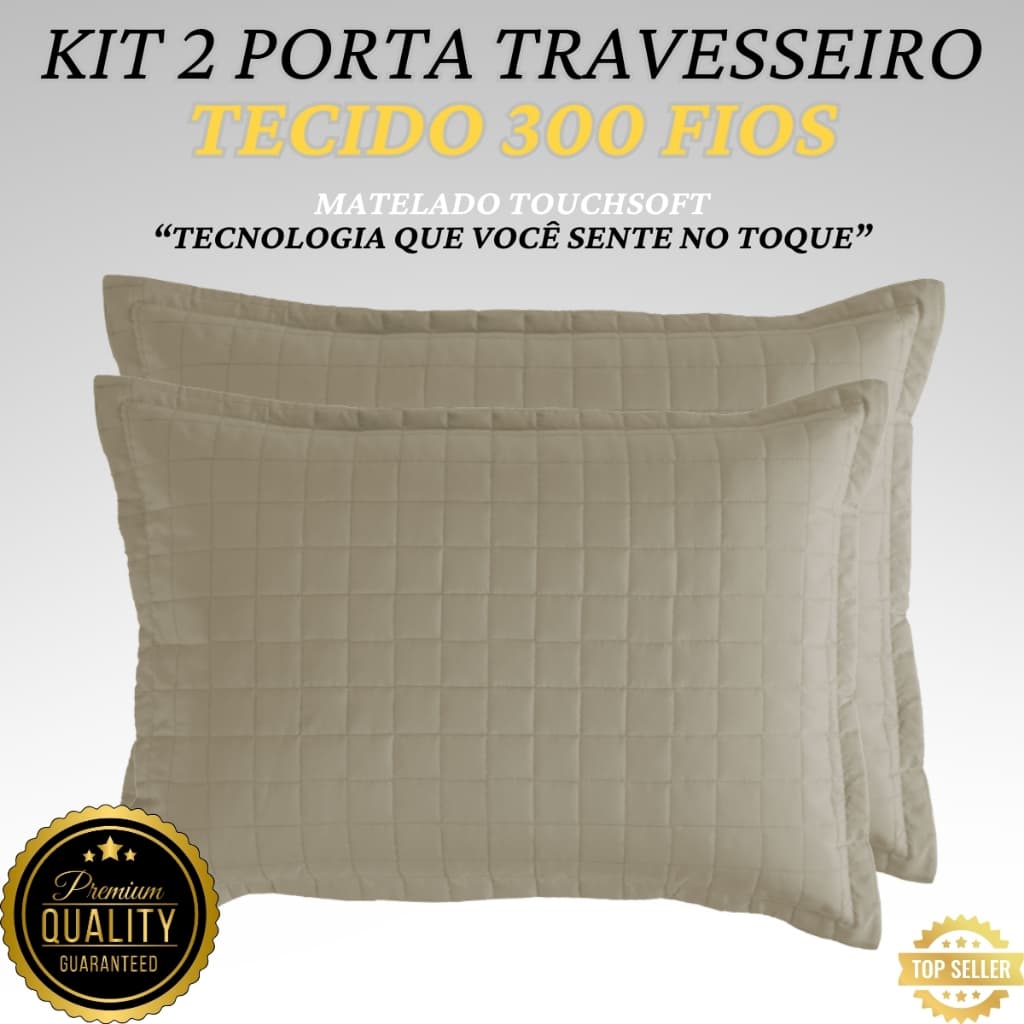 Porta Travesseiro Toque de Algodão 300 Fios PREMIUM Matelado Elegância Conforto Toque Suave Beleza