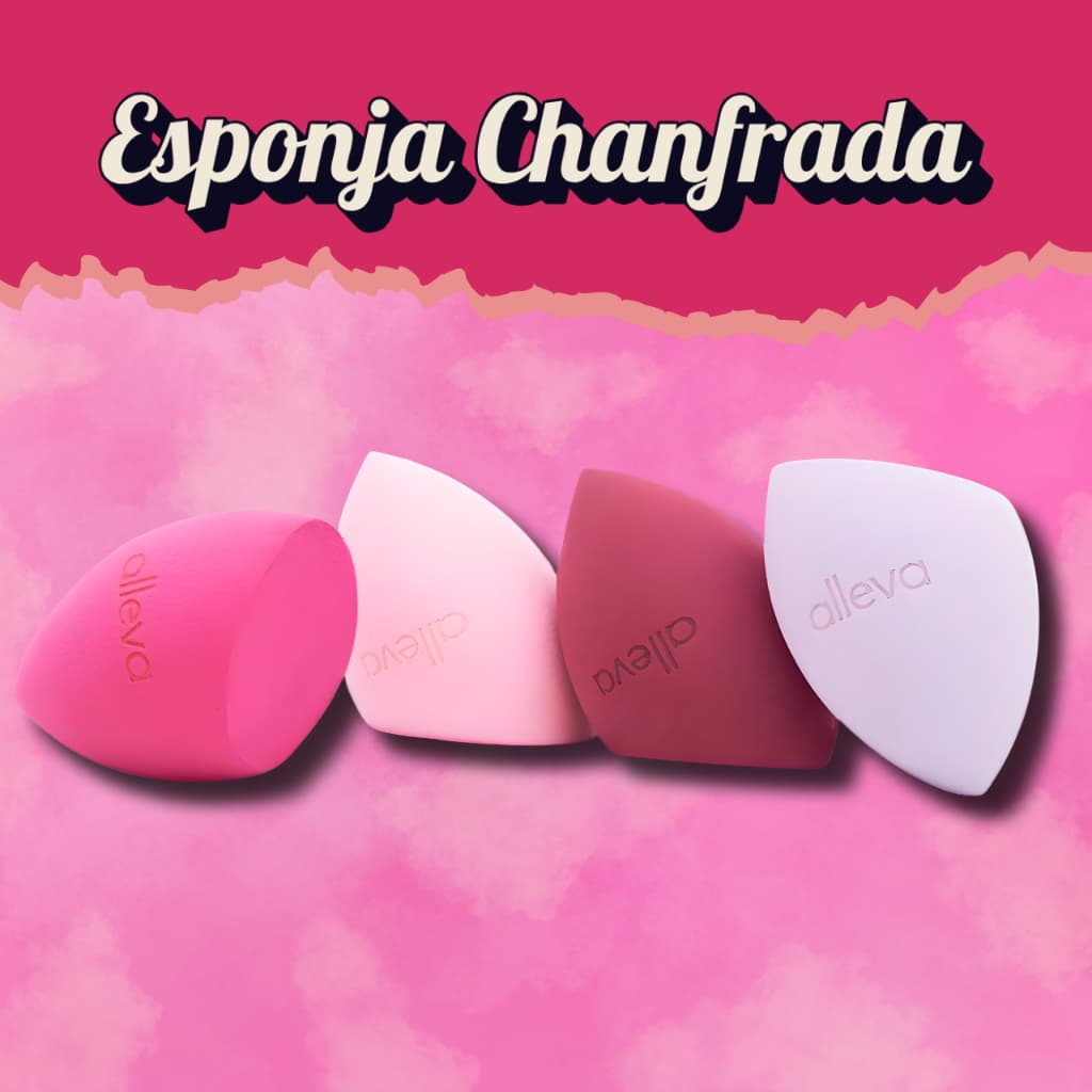Esponja Chanfrada para Maquiagem Alleva – Acabamento Profissional | Livre de Látex