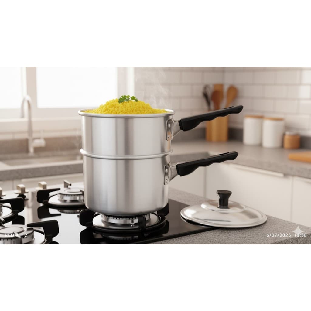 Cuscuzeira dois em um, faz legumes no vapor e cuscuz ideal para casal promoção