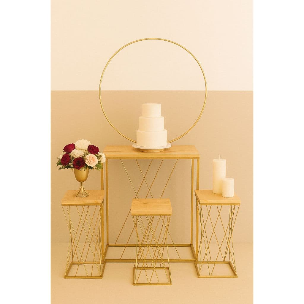 kit De Mesa Treliça Jogo Com 4 Peças Decoração Festa + Brinde Mini Arco