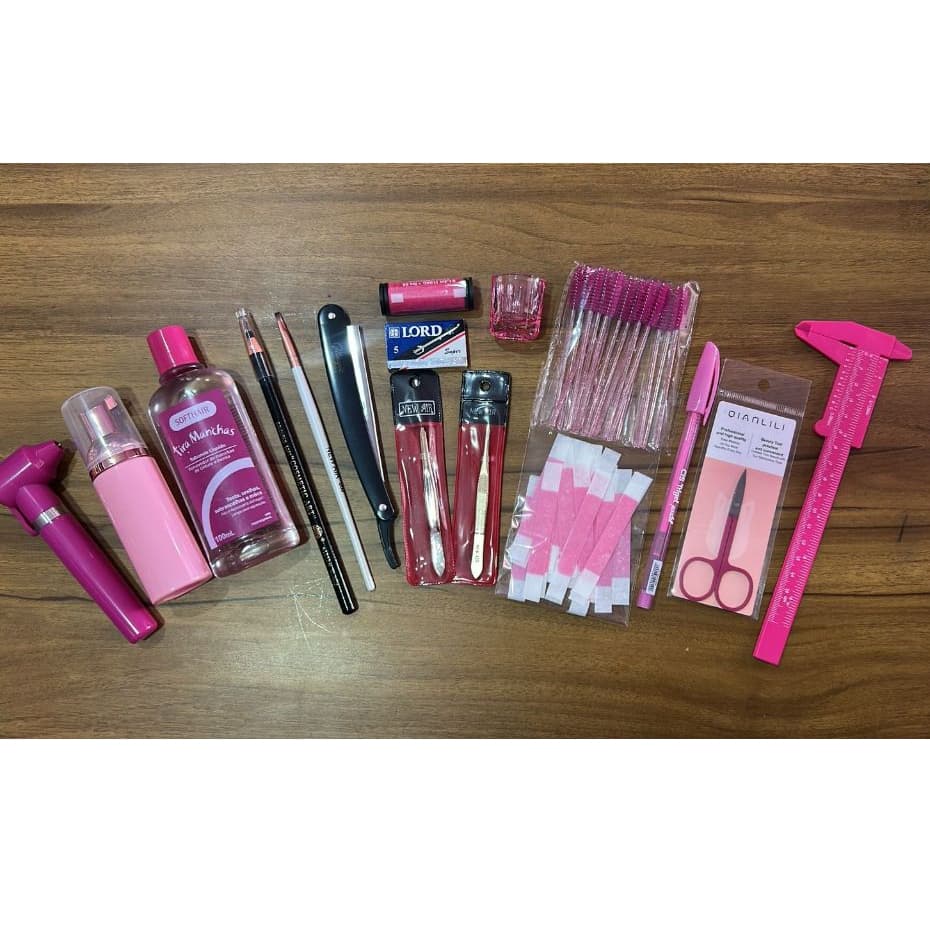 Kit Design de Sobrancelhas Universal Rosa Profissional