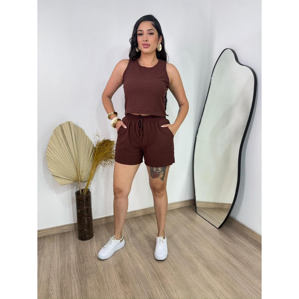 Conjunto Feminino Verão – Regata e Short Confortável, Moda Casual, Look Leve e Estiloso