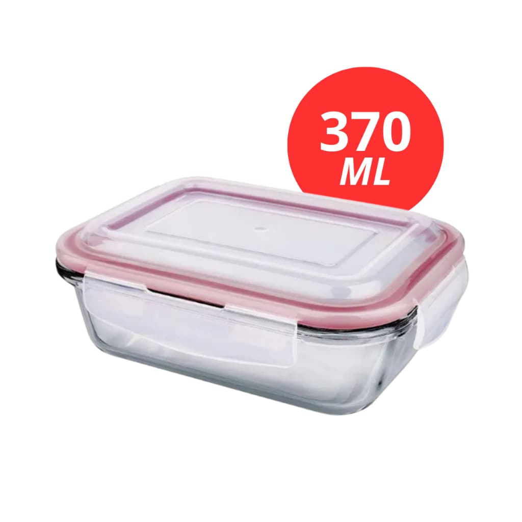 Pote Hermético de Vidro 370ml Tampa Silicone Marmita Microondas Lava-Louças