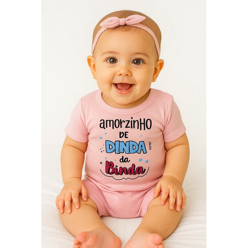 Kit Conjunto Verão Bebê Frases Divertidas Body e Short  Malha Algodão Infantil