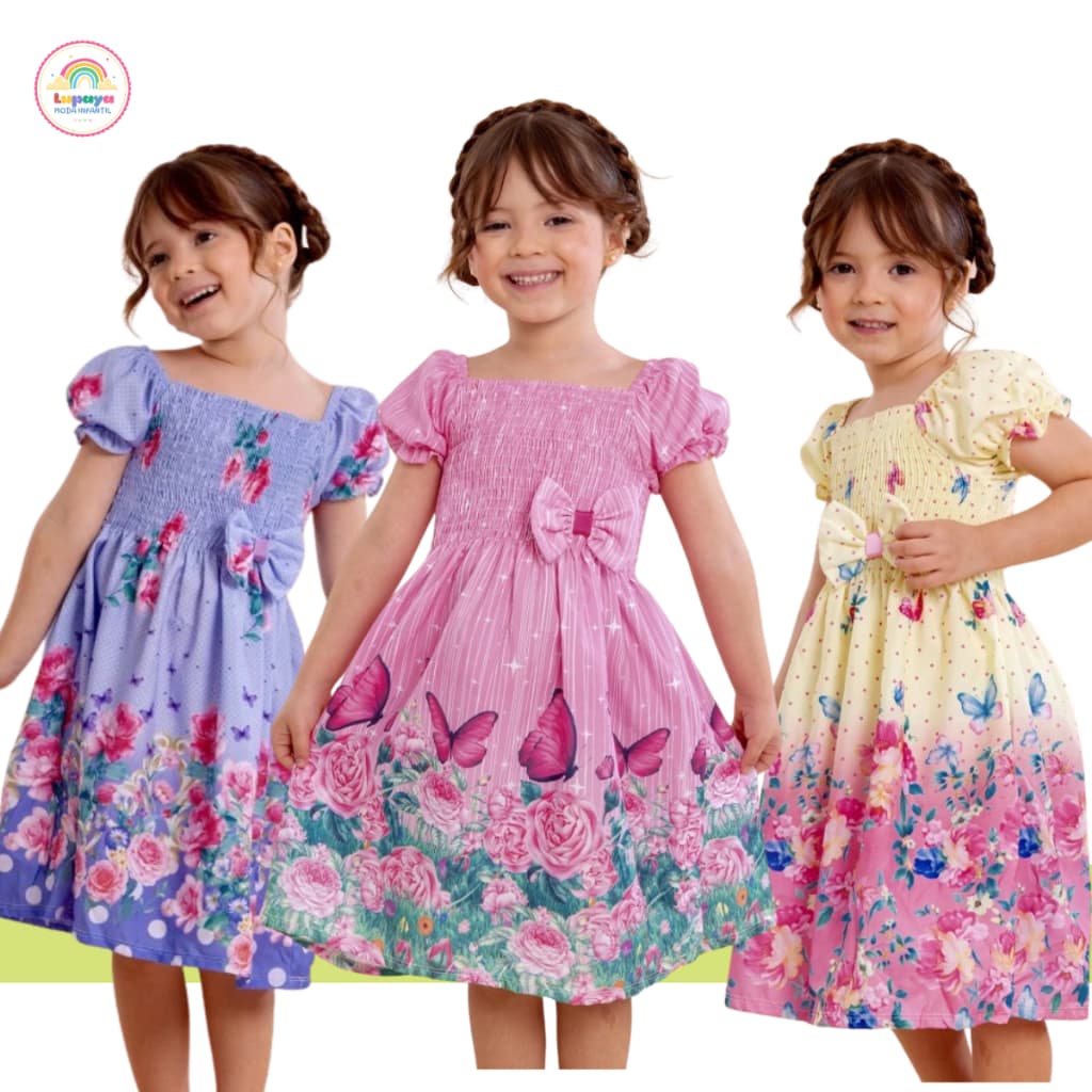 Vestido infantil menina de festa jardim encantado aniversario princesa safari luxo criança estampado