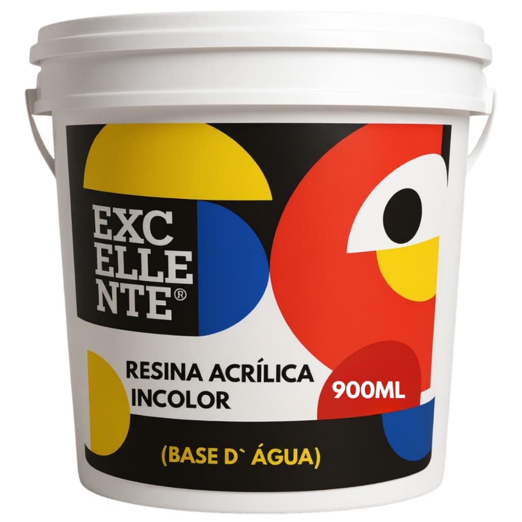 Resina Acrílica Incolor Base de Água 900ml Impermeável Interna e Externa Acetinada