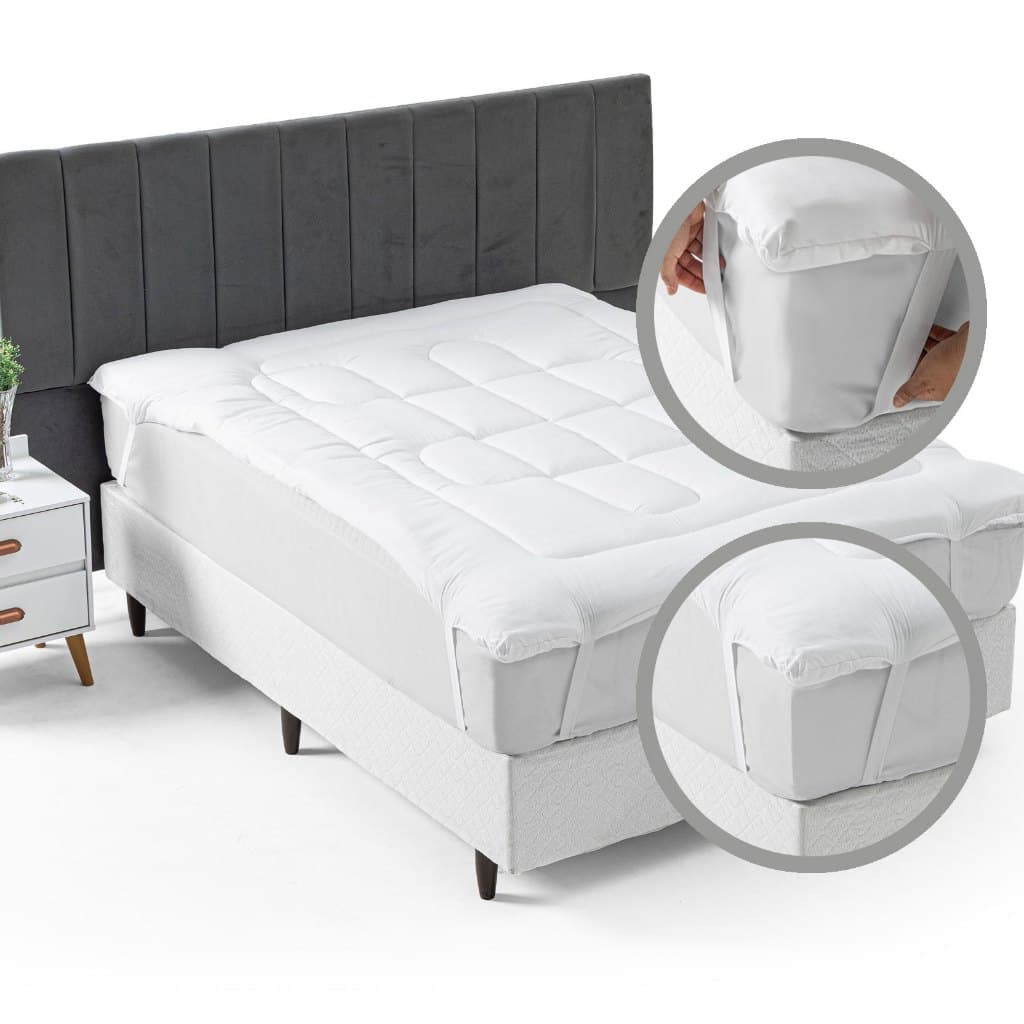 Pillow Top Cama Casal Queen Micropercal 400 Fios Super Macio