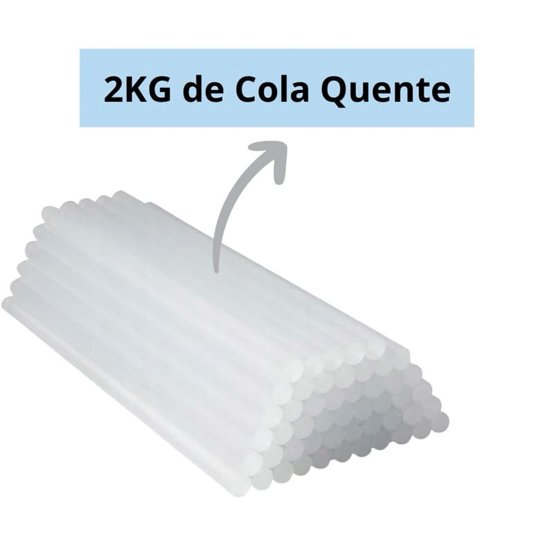 Cola Quente Refil 2kg  – Alta Fixação e Rendimento Superior - Cola Quente 7mm Bastão Fino