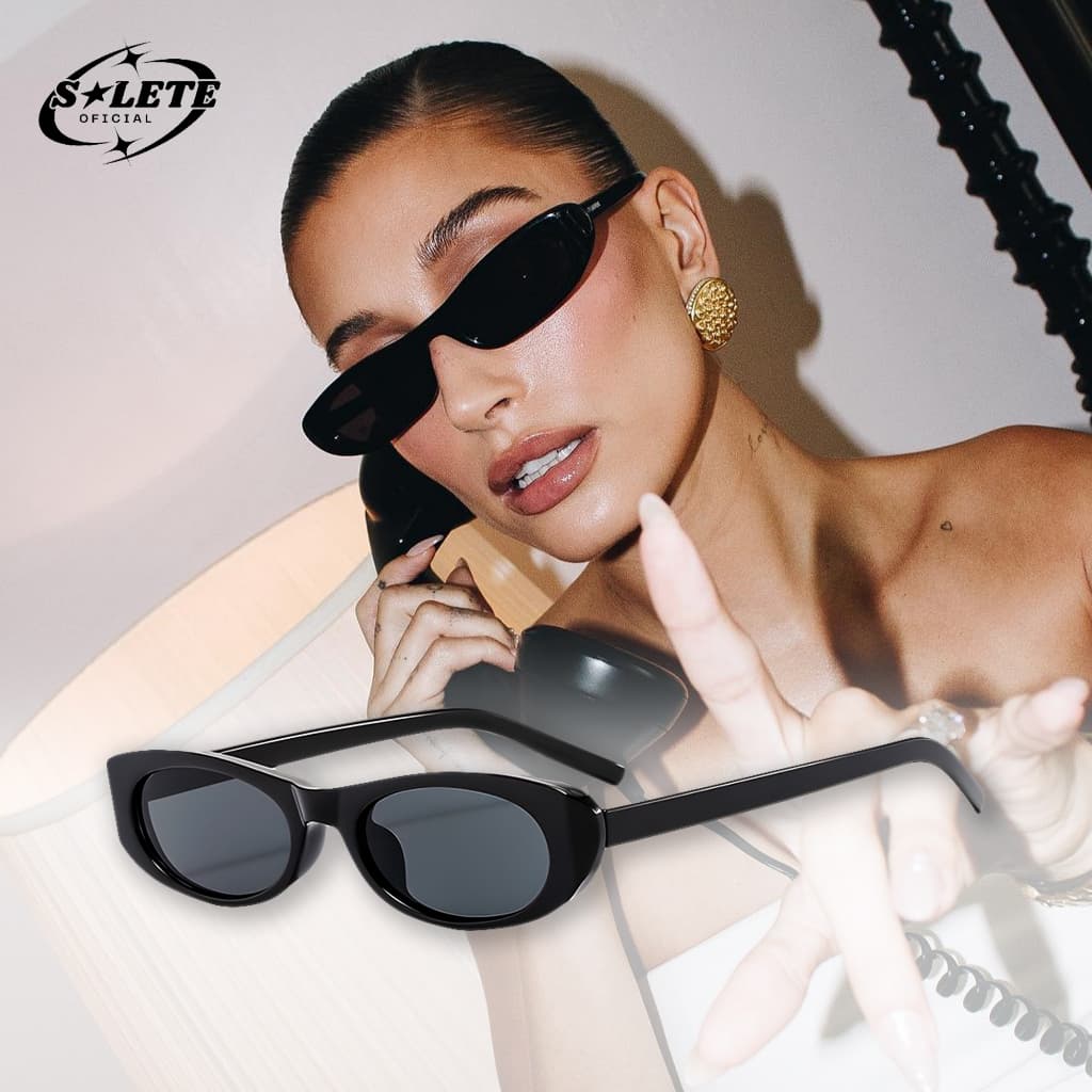 Óculos de Sol Oval Hailey Bieber Y2k Estilo Moda Casual Feminino Festivais