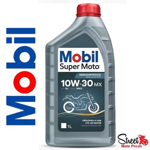 Óleo Mobil Super Moto 10W30 1 Litro 4T Semissintético Moto e Quadriciclo Universal/kit1/kit2