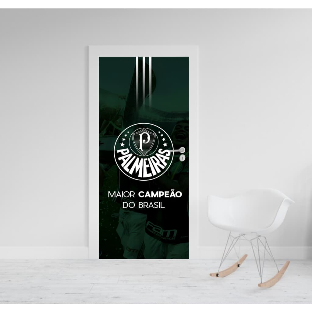 Adesivo Decorativo Para Portas Palmeiras Time Futebol Brasileiro Decoração
